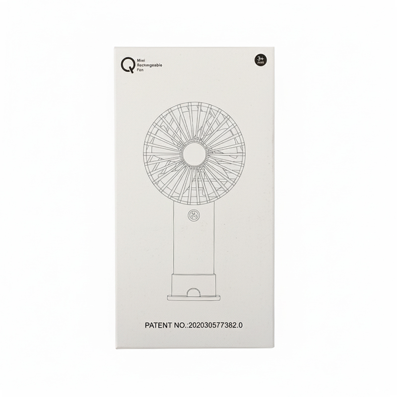Picture of Portable Mini Handheld USB Rechargeable Fan with Stand – Strong Airflow, Quiet Personal Cooling Fan for Home, Office, Travel & Outdoor Use (Orange)