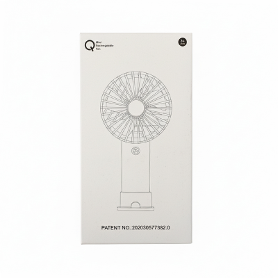 Picture of Portable Mini Handheld USB Rechargeable Fan with Stand – Strong Airflow, Quiet Personal Cooling Fan for Home, Office, Travel & Outdoor Use (Orange)