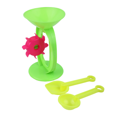 Picture of 3-Piece Kids' Sand & Water Wheel Play Set, Portable Beach and Sandbox Toy Kit with Funnel, Spinning Wheel, and Two Shovels