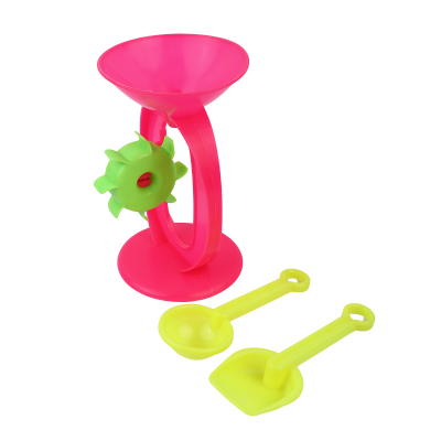 Picture of 3-Piece Kids' Sand & Water Wheel Play Set, Portable Beach and Sandbox Toy Kit with Funnel, Spinning Wheel, and Two Shovels