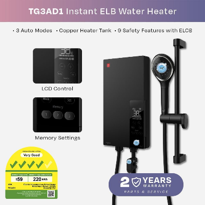 Picture of KDK One Knob Simple Control Instant Water Heater - Black (TG3AD1)