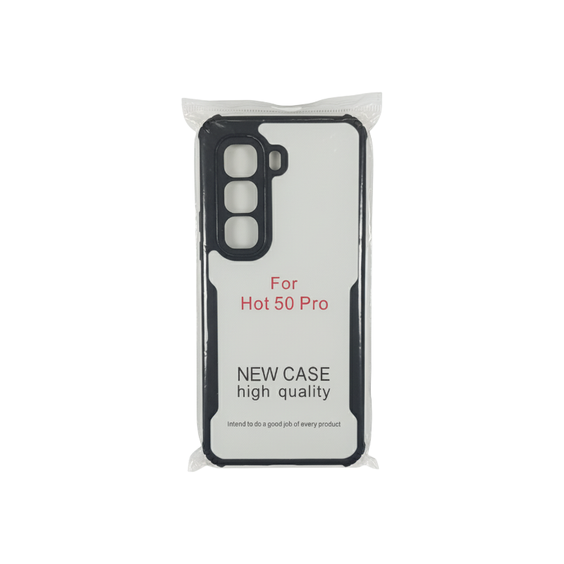Picture of Xundd Back Cover for Infinix Hot 50 Pro Transparent Hybrid Hard PC Back Bumper