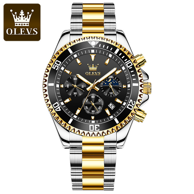 Picture of Olevs 2870 Stainless Steel Chronograph Wrist Watch For Men
