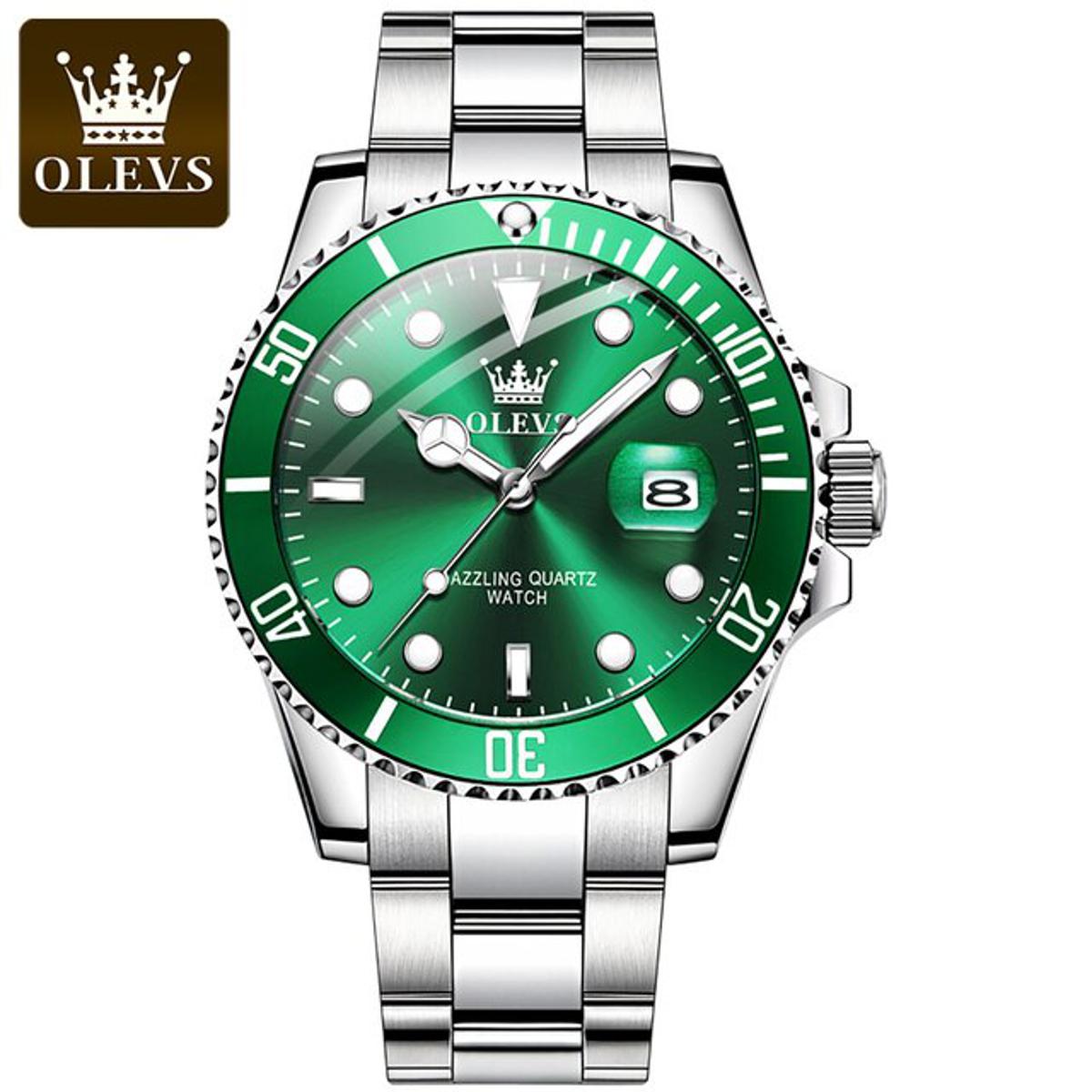 Picture of Olevs 5885 Silver Stainless Steel Analoge Wrist Watch For Men