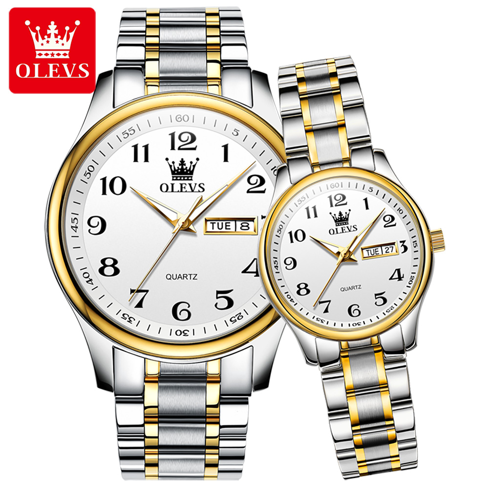 Picture of OLEVS 5567 Stainless Steel Analog Wrist Watch For Couple