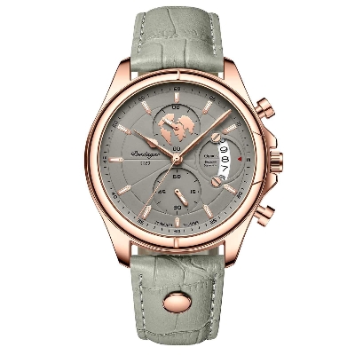 Picture of Poedagar PO802L Green PU Leather Chronograph Wrist Watch For Men - RoseGold & Green