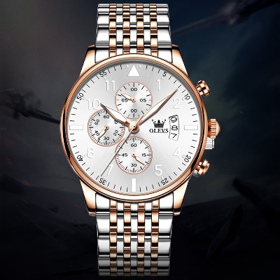 Picture of Olevs 2869 Stainless Steel Chronograph Wrist Watch For Men