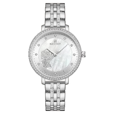 Picture of NAVIFORCE NF5017 Silver Stainless Steel Analog Watch For Women - White & Silver