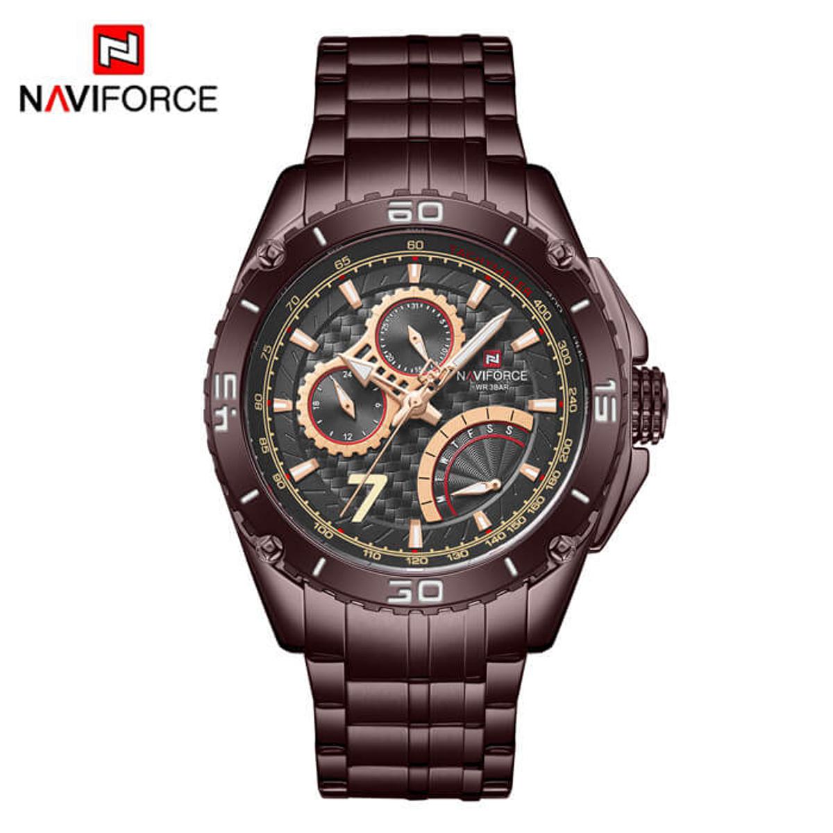 Picture of NAVIFORCE NF9183 Bronze Stainless Steel Chronograph Watch For Men - Bronze