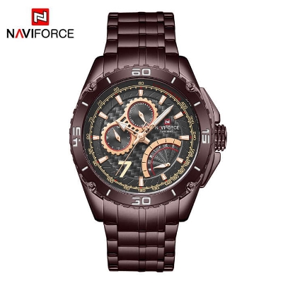 Picture of NAVIFORCE NF9183 Bronze Stainless Steel Chronograph Watch For Men - Bronze
