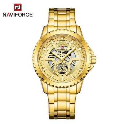 Picture of NAVIFORCE NF9186 Golden Stainless Steel Analog Watch For Men - Golden