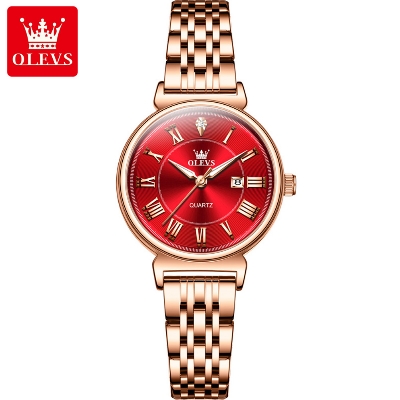 Picture of Olevs 9997 RoseGold Stainless Steel Analog Wrist Watch For Women