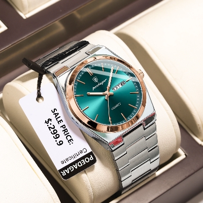 Picture of Poedagar PO930S Silver Stainless Steel Analog Wrist Watch For Men