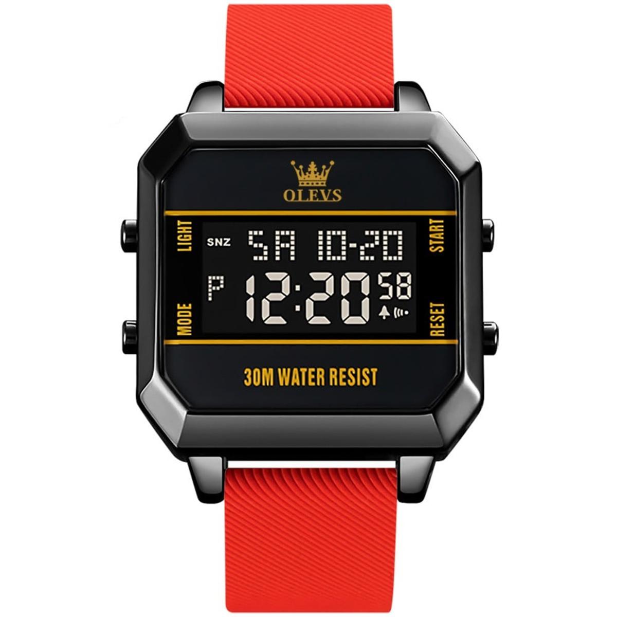 Picture of Olevs 1103 Red TPU Rubber Digital Wrist Watch For Men
