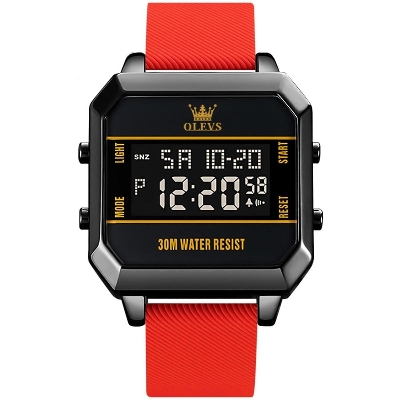 Picture of Olevs 1103 Red TPU Rubber Digital Wrist Watch For Men