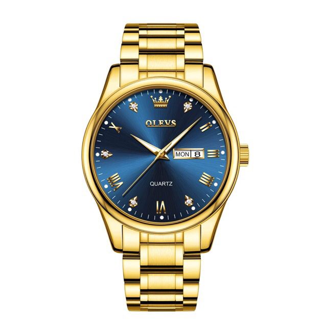 Picture of Olevs 5563 Golden Stainless Steel Analog Wrist Watch For Men