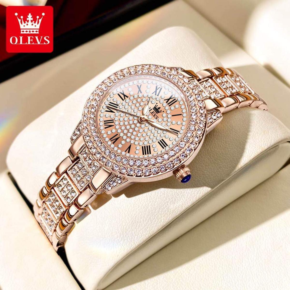 Picture of Olevs 9943 RoseGold Stainless Steel Analog Wrist Watch For Women