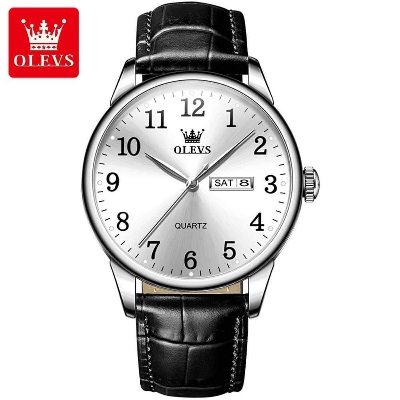 Picture of OLEVS 5535L Black PU Leather Analog Wrist Watch For Men