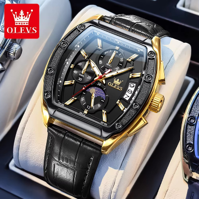 Picture of Olevs 3661L PU Leather Chronograph Wrist Watch For Men