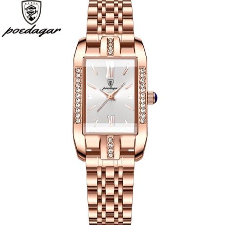 Picture of Poedagar PO365S RoseGold Stainless Steel Analog Wrist Watch For Women - White & RoseGold 