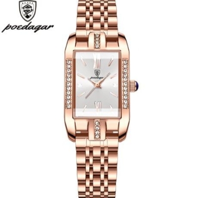 Picture of Poedagar PO365S RoseGold Stainless Steel Analog Wrist Watch For Women - White & RoseGold 