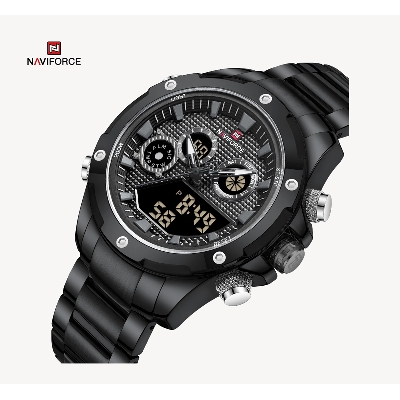 Picture of NAVIFORCE NF9217 Black Stainless Steel Dual Time Watch For Men - Gray & Black