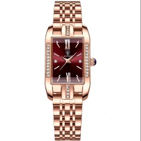 Picture of Poedagar PO365S RoseGold Stainless Steel Analog Wrist Watch For Women - Red & RoseGold 