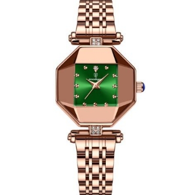 Picture of Poedagar PO368S RoseGold Stainless Steel Analog Wrist Watch For Women - Green & RoseGold 