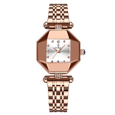 Picture of Poedagar PO368S RoseGold Stainless Steel Analog Wrist Watch For Women - White & RoseGold 