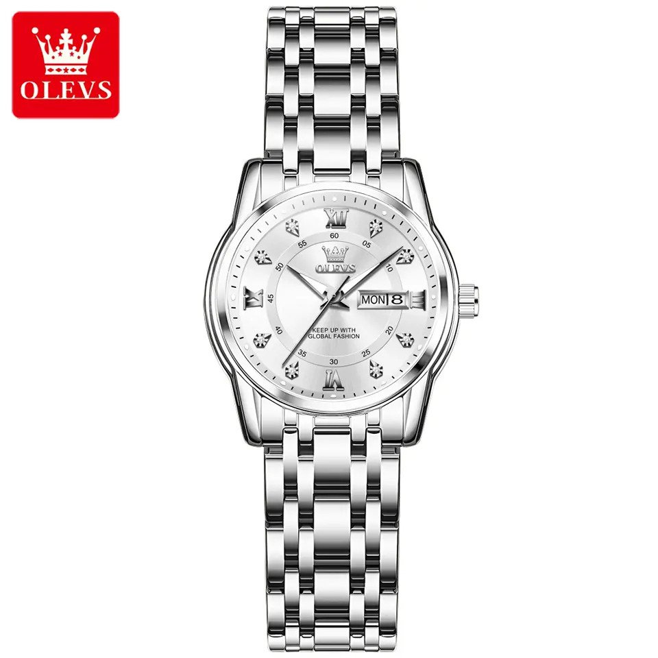 Picture of Olevs 5513L Silver Stainless Steel Analog Wrist Watch For Women