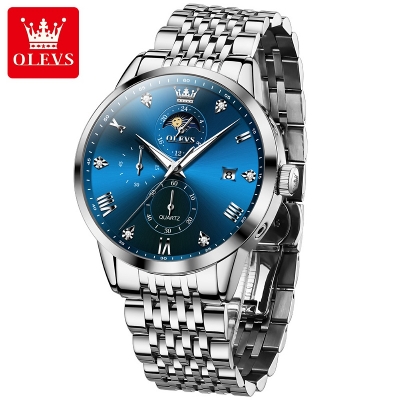 Picture of Olevs 2925 Stainless Steel Chronograph Wrist Watch For Men