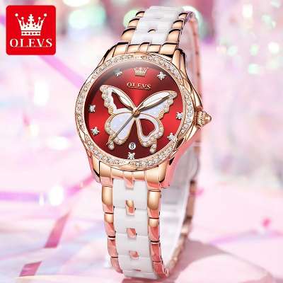 Picture of Olevs 5610 Ceramics Watchstrap Analoge Wrist Watch For Women