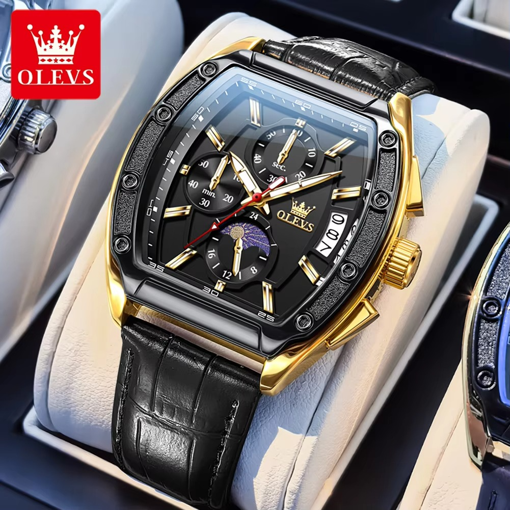 Picture of Olevs 3661L PU Leather Chronograph Wrist Watch For Men