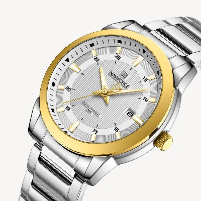Picture of NAVIFORCE NF8029 Silver Stainless Steel Analog Watch For Men - Golden & Silver