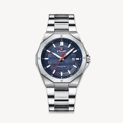 Picture of NAVIFORCE NF9200 Silver Stainless Steel Analog Watch For Men - Royal Blue & Silver