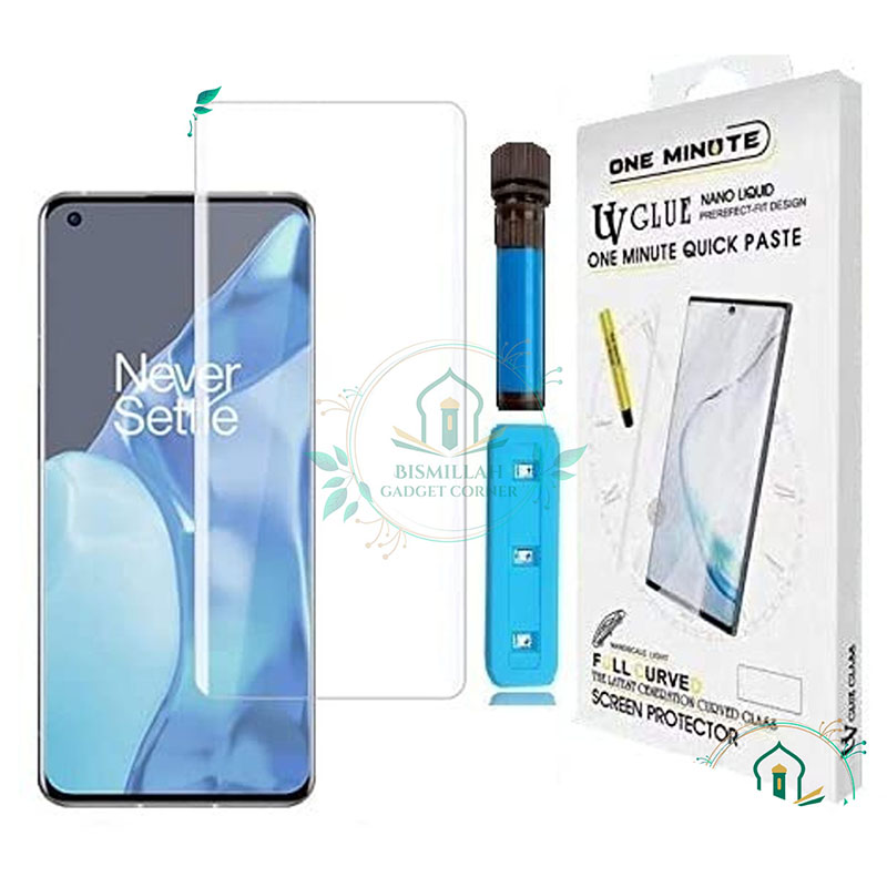 Picture of Premium UV Tempered Glass For Huawei Mate 50 Pro Screen Protector Curved with Liquid Glue and UV Light -Transparent Clear