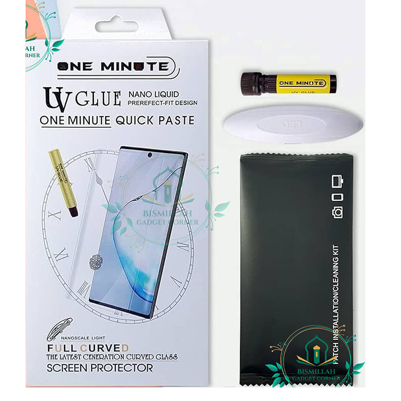 Picture of Premium UV Tempered Glass For Oppo A1 Pro Screen Protector Curved with Liquid Glue and UV Light -Transparent Clear