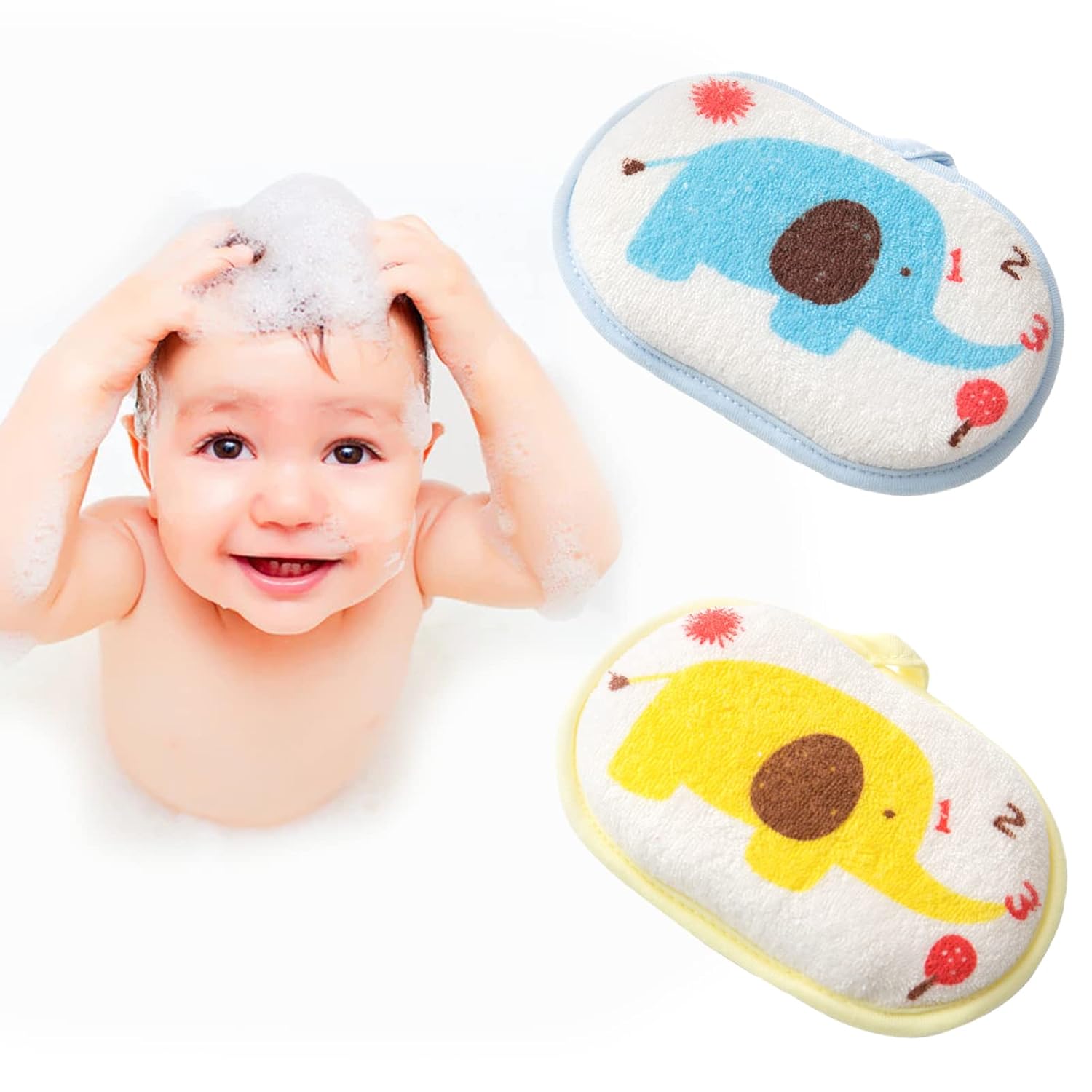 Picture of soft Cotton Bath sponge Bath scrubber for baby
