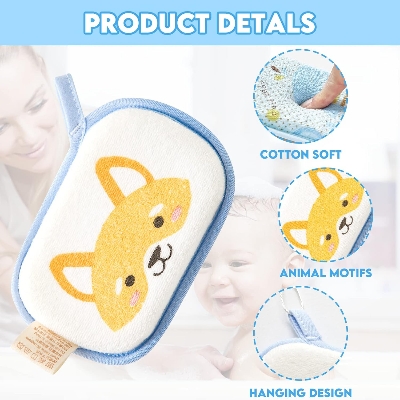 Picture of soft Cotton Bath sponge Bath scrubber for baby