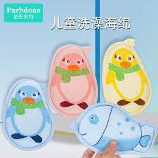 Picture of soft cotton Baby bath Sponge Baby Bath Scrubber for baby