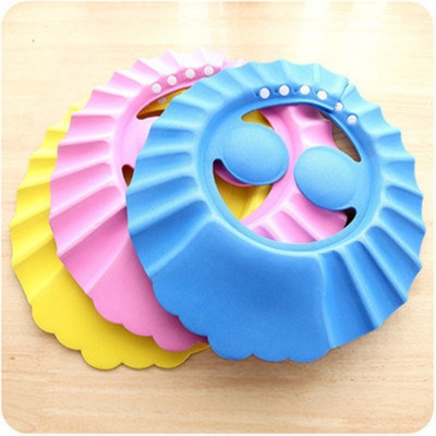 Picture of Adjustable Baby Swim Cap, Adjustable Baby Swim Cap Bath Shampoo Eye Protection Head Shower Water Cover Baby Care Wash Hair Shower Cap For 0-6 Years Kids. 1 pcs