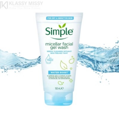 Picture of International UK product Simple micellar facial gel wash used for male/ female - 150 ml e