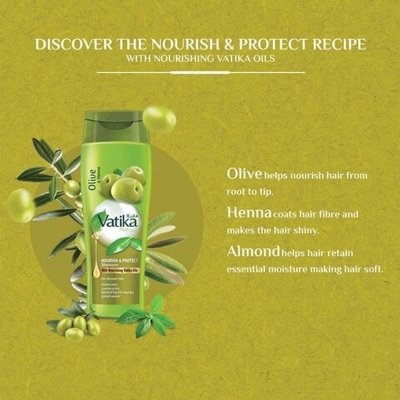 Picture of International UAE product Hair care Vatika Shampoo -Olive- used for male/ female - 400 ml