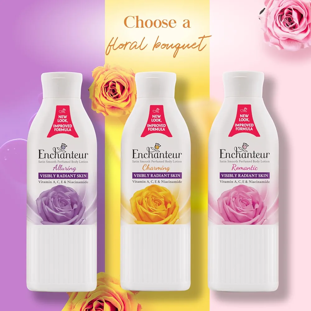 Picture of International Malaysian Product Enchanteur Perfume Body lotion Charming Satin Smooth Aloe vera & Olive butter For used Male/female 250 Ml