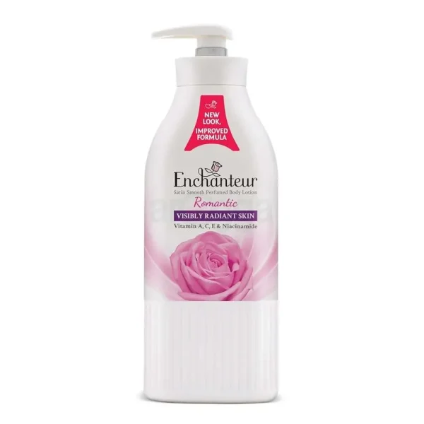 Picture of International Uk Product Enchanteur Perfume body Lotion Romantic Satin smooth Aloe Vera & Olive Butter For used Male/female 500 Ml