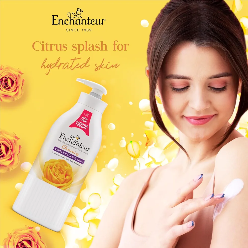 Picture of International Malaysian Product Enchanteur Perfume body lotion Charming Satin Smooth Aloe vera & Olive Butter For Used male /female 500 Ml