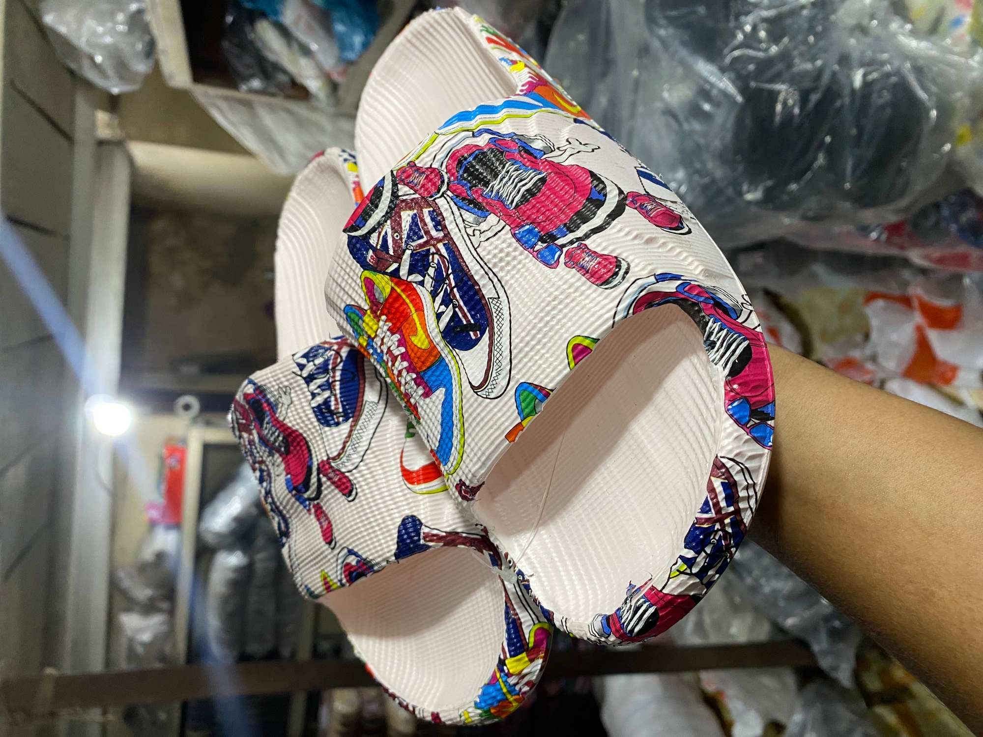 Picture of Mens New Fashionable Trendy Printed Adilette Textured Slip-on Slide Slippers Sandals Picture of Mens New Fashionable Trendy Printed Adilette Textured Slip-on Slide Slippers Sandals