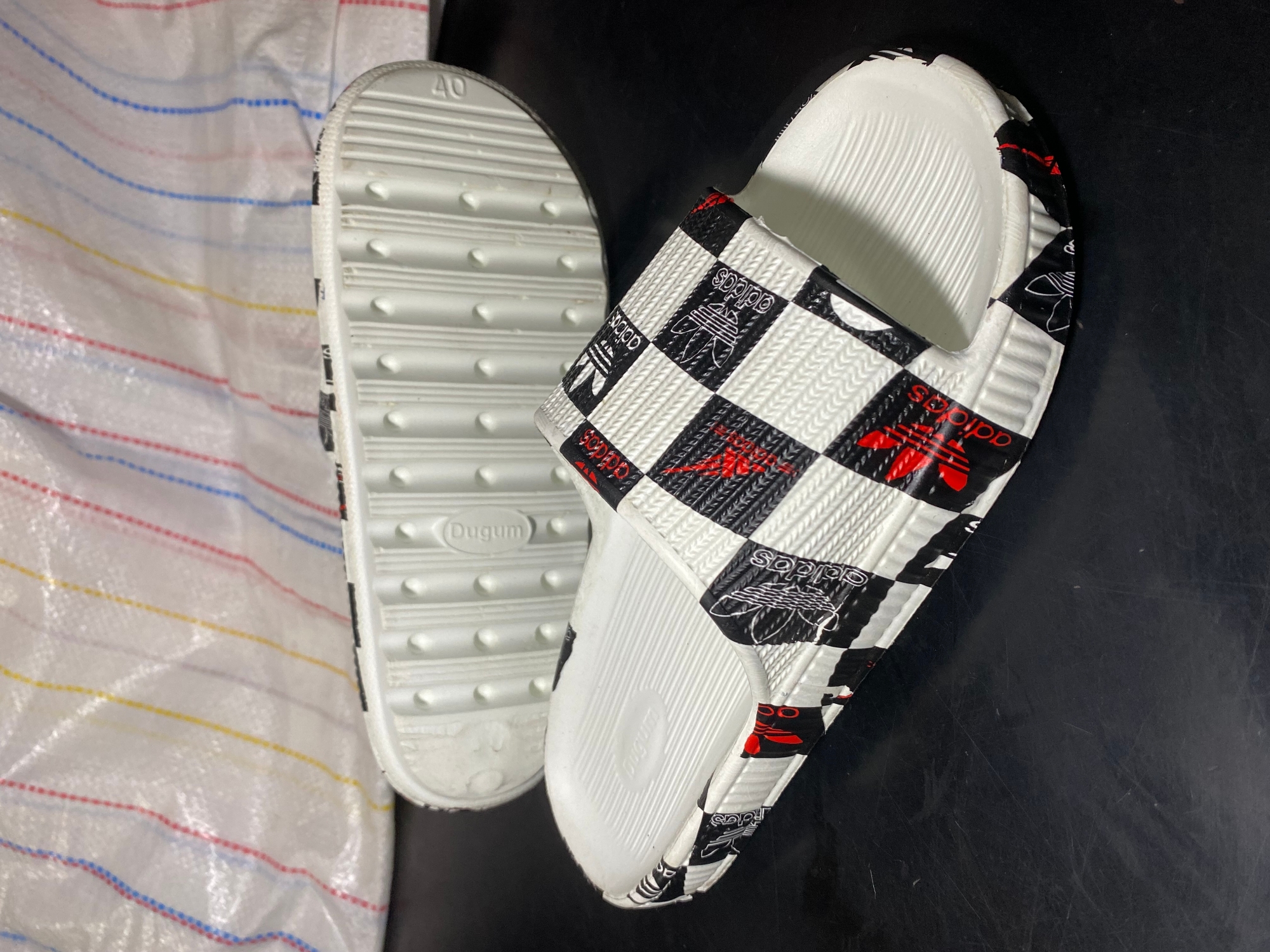 Picture of Mens New Printed Sticker Super Trendy Fashionable Slides Slippers