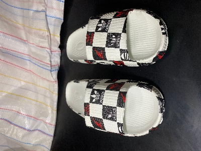 Picture of Mens New Printed Sticker Super Trendy Fashionable Slides Slippers