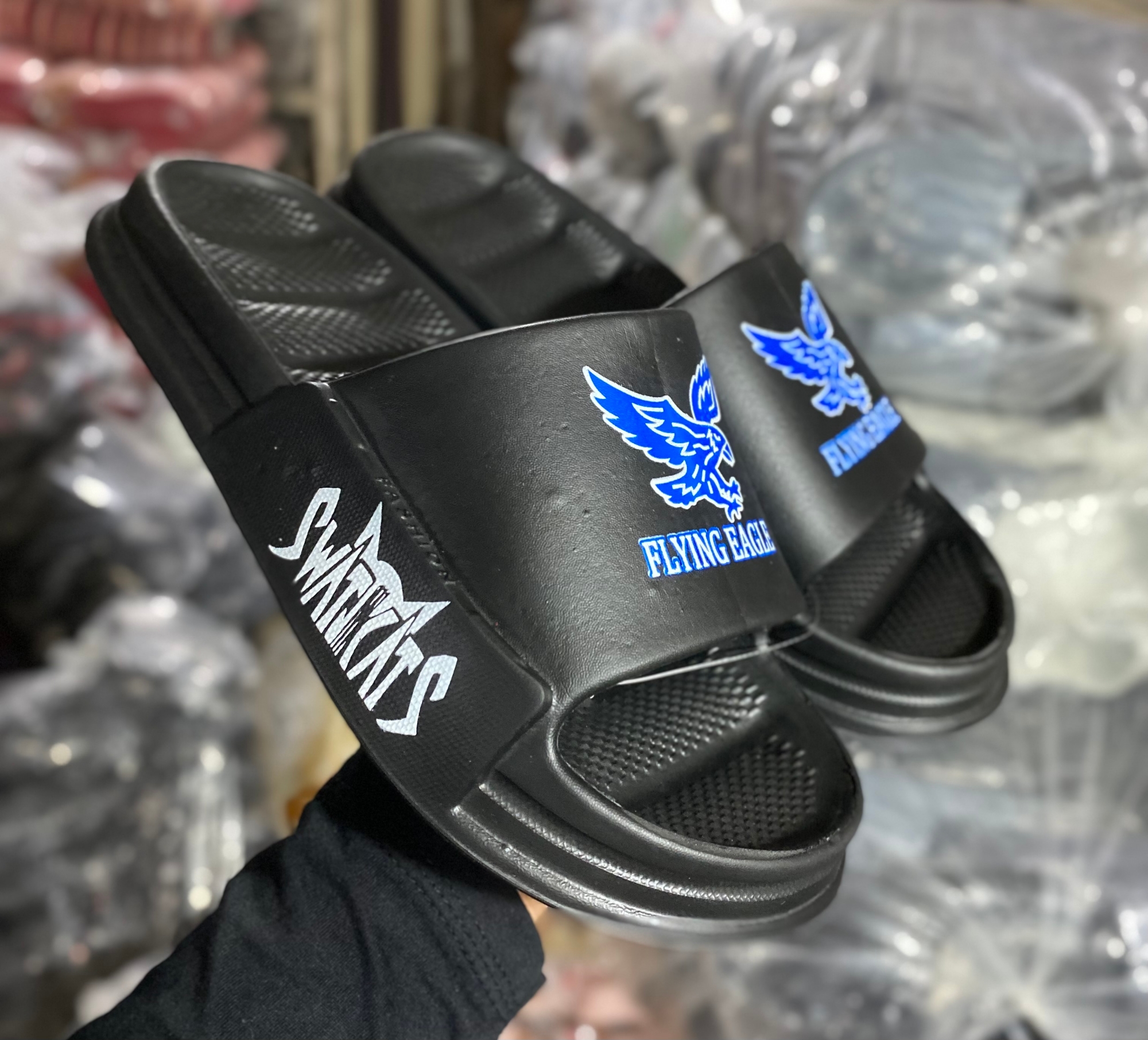 Picture of New Eva Rubber Eagle Sticker Printed Slides for Men